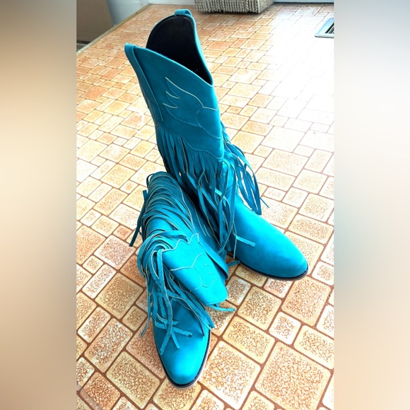 🆕Fringe Turquoise Women’s Western Boots. Size 9. NWT. - Picture 10 of 10